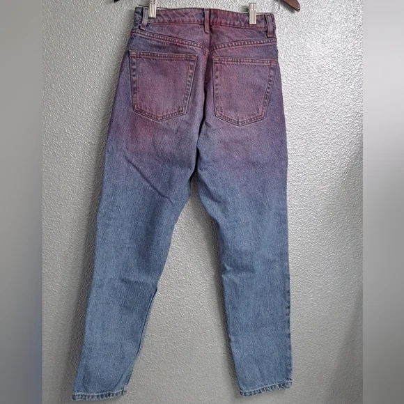 Top Shop High Waist Pink Ombre Mom Jean  Size 26/30 - Picture 4 of 8